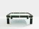 Olive green ceramic and brass coffee table by Tommaso Barbi 1970