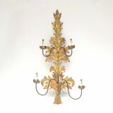 Large pair of painted metal wall lights, 1970s Italy.