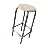 High wood and metal stool
