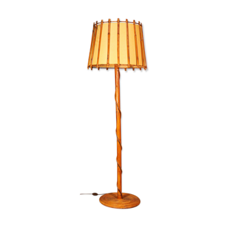 Lampadaire bambou rotin 1960