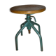 Tabouret à vis industriel bois et métal