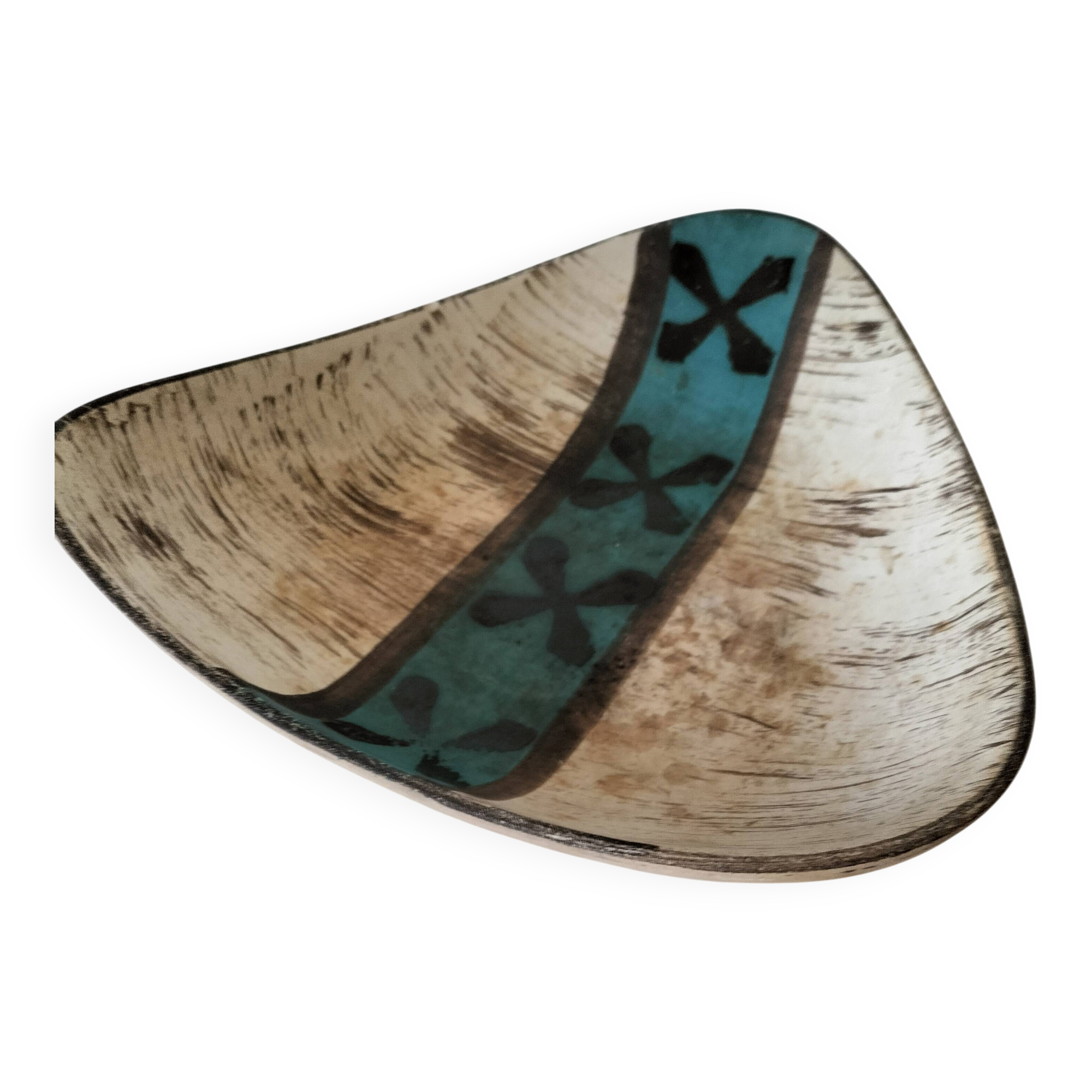 Vintage triangular ceramic bowl