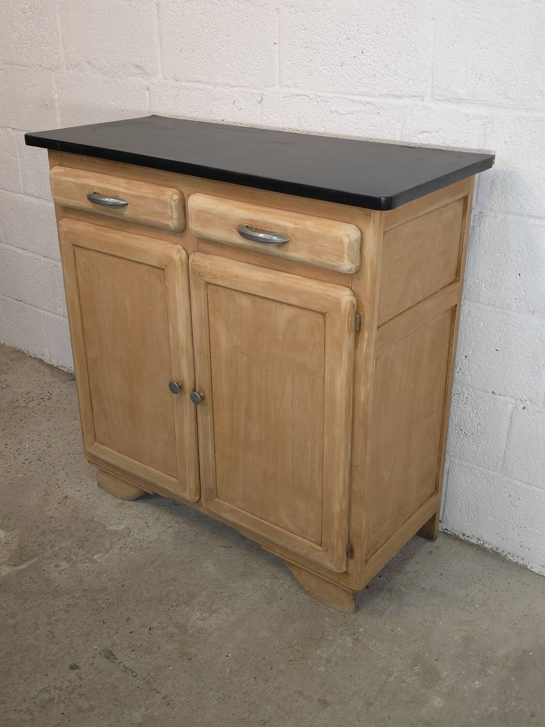 Small kitchen cabinet / small Mado sideboard in raw wood, 1950