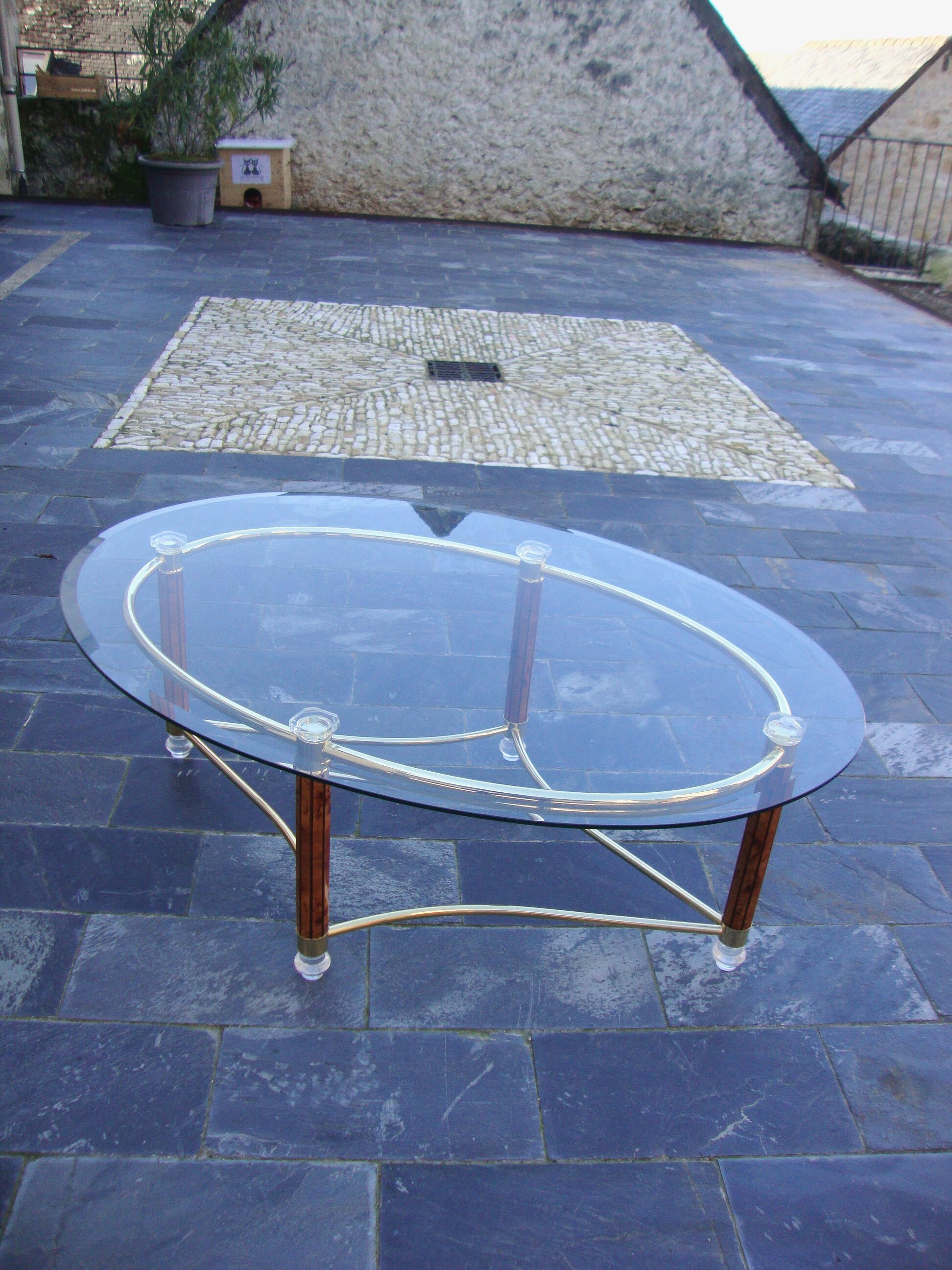 70s oval coffee table