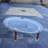 70s oval coffee table