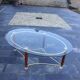 Table basse ovale design années 70