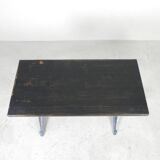 Art Deco Bistro table with cast iron frame and pine top, 1930s