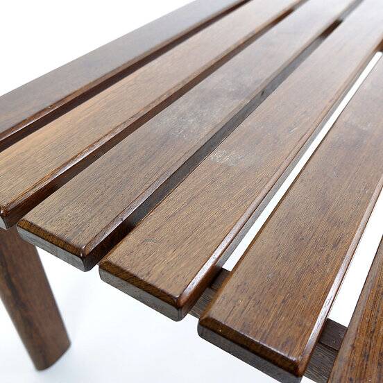 Vintage Wood Slatted Bench - 1960s