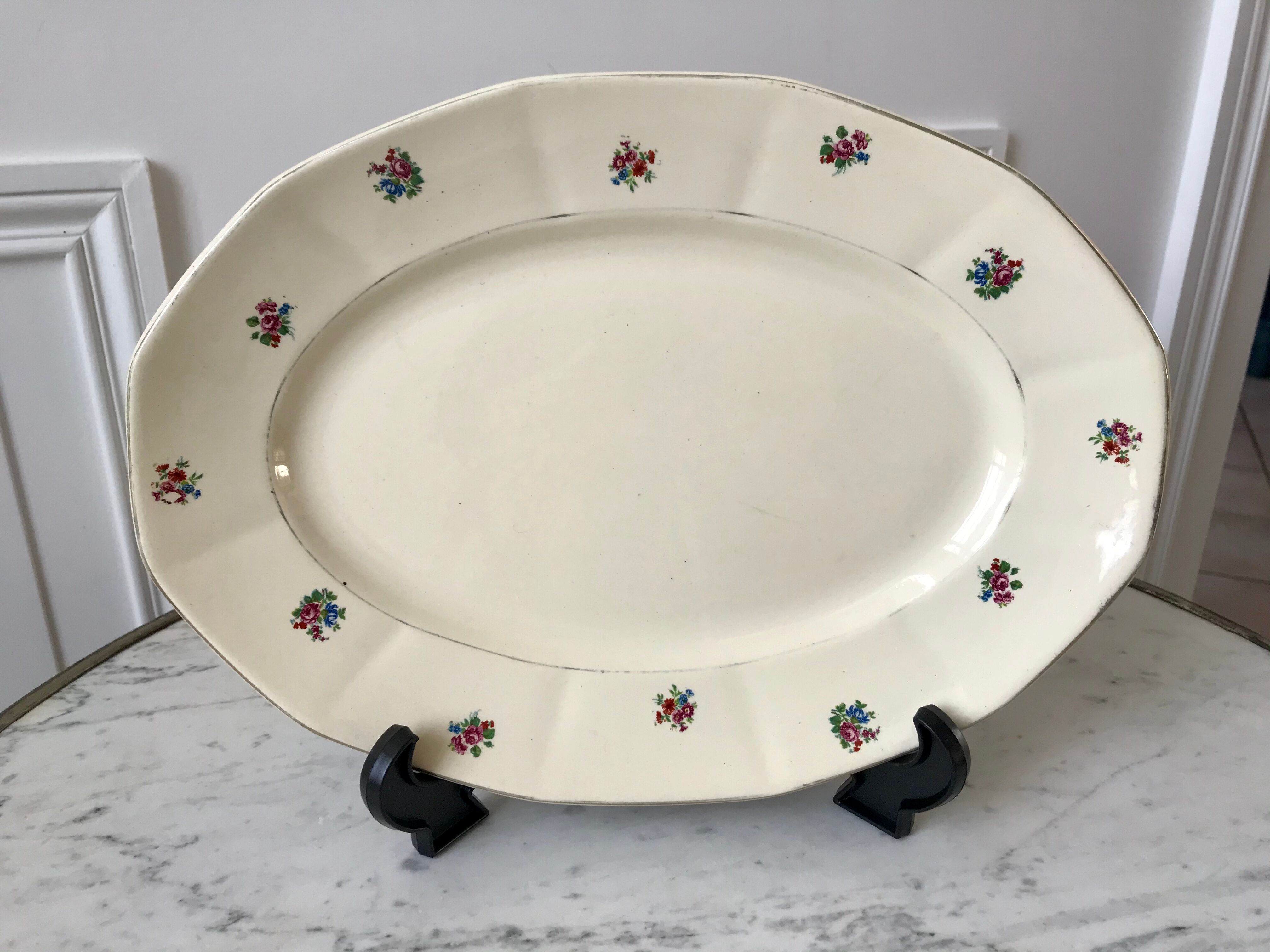Oval dish Digoin Sarreguemines years 40-50