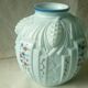 Blue opaline vase with pine cone decor, art deco period