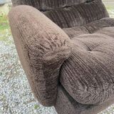 Canapé vintage Space Age en velours marron