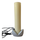 Cylindrical yellow Murano glass with silver flower stand table lamp from Italy