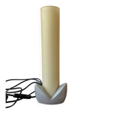 Cylindrical yellow Murano glass with silver flower stand table lamp from Italy