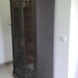Old black Napoleon III display case, dresser, cabinet of curiosities, storage unit