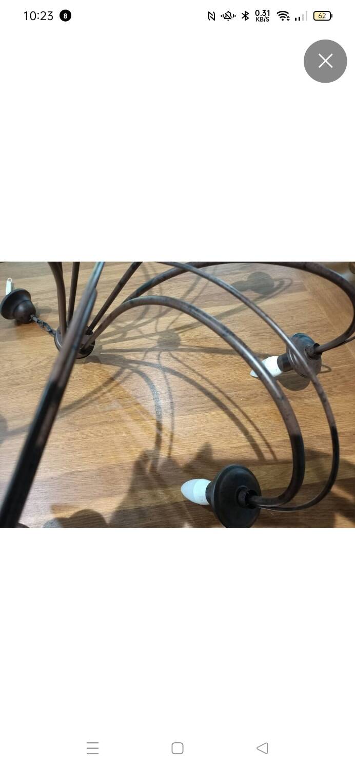 Brown metal chandelier