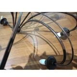 Brown metal chandelier