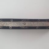 Ebony and chiseled metal knife holder set