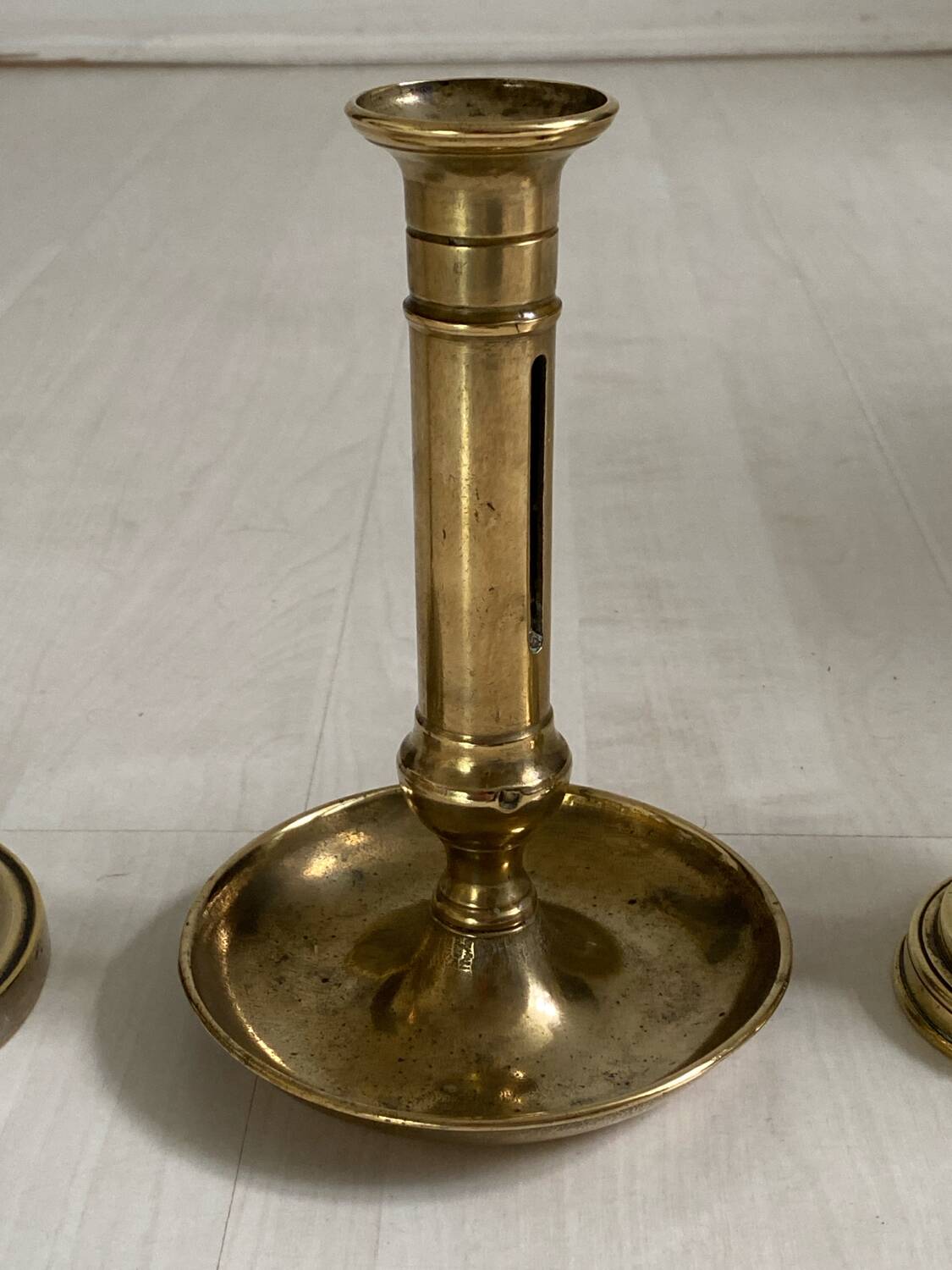 Set of 4 brass candle holders