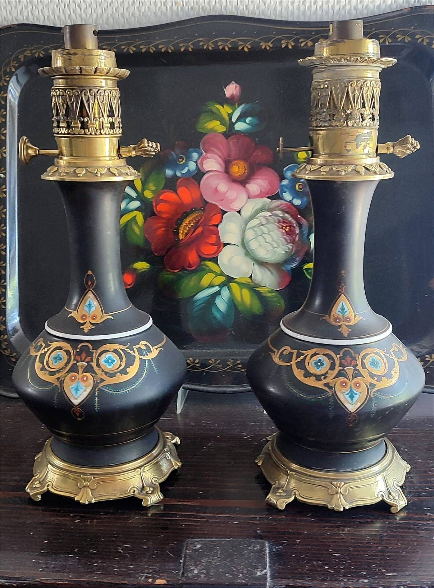 Pair of Napoleon III lamps