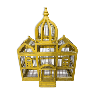 Cage oiseaux bois et métal ancienne vintage