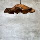 Small pendant light in corrugated teak leaf (Small D:30 H:20)