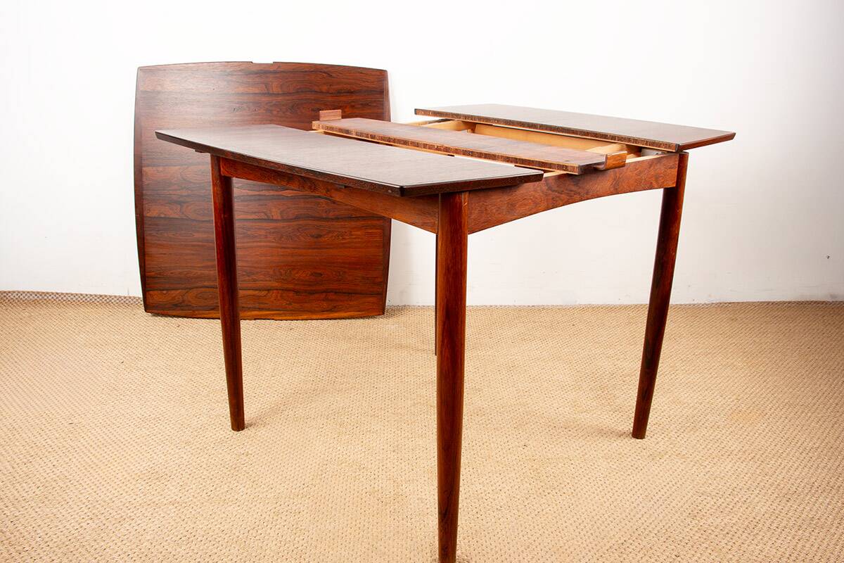 Danish extendable and reversible table, games or meals, rosewood 1960.