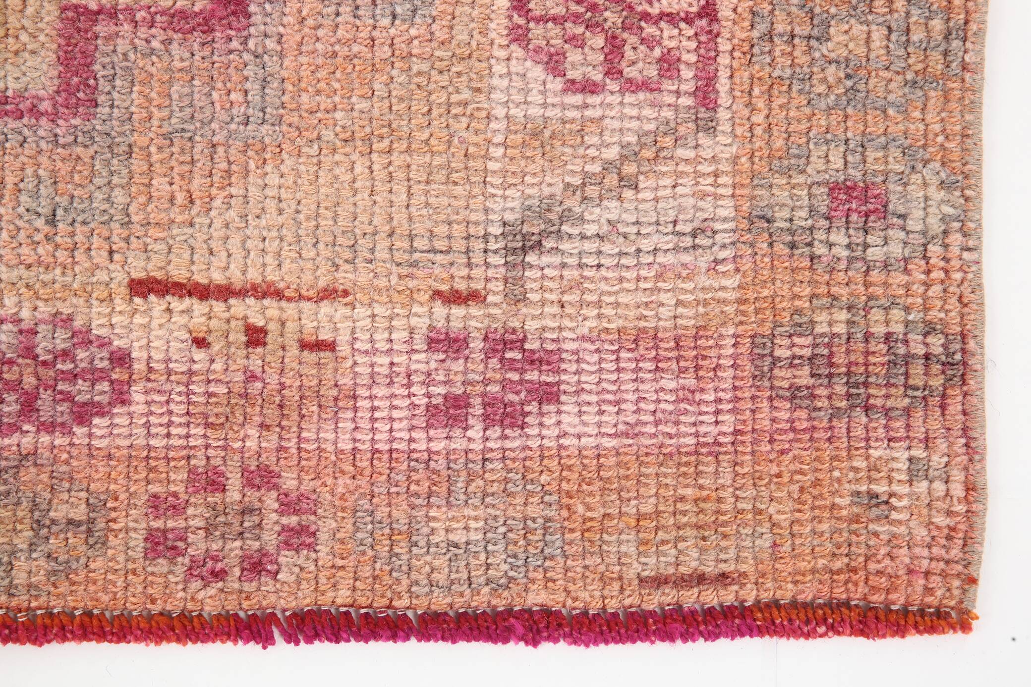 3x12 Rug For Kitchen Pale Red Pink Turkish Vintage Runner Rug 85x367Cm