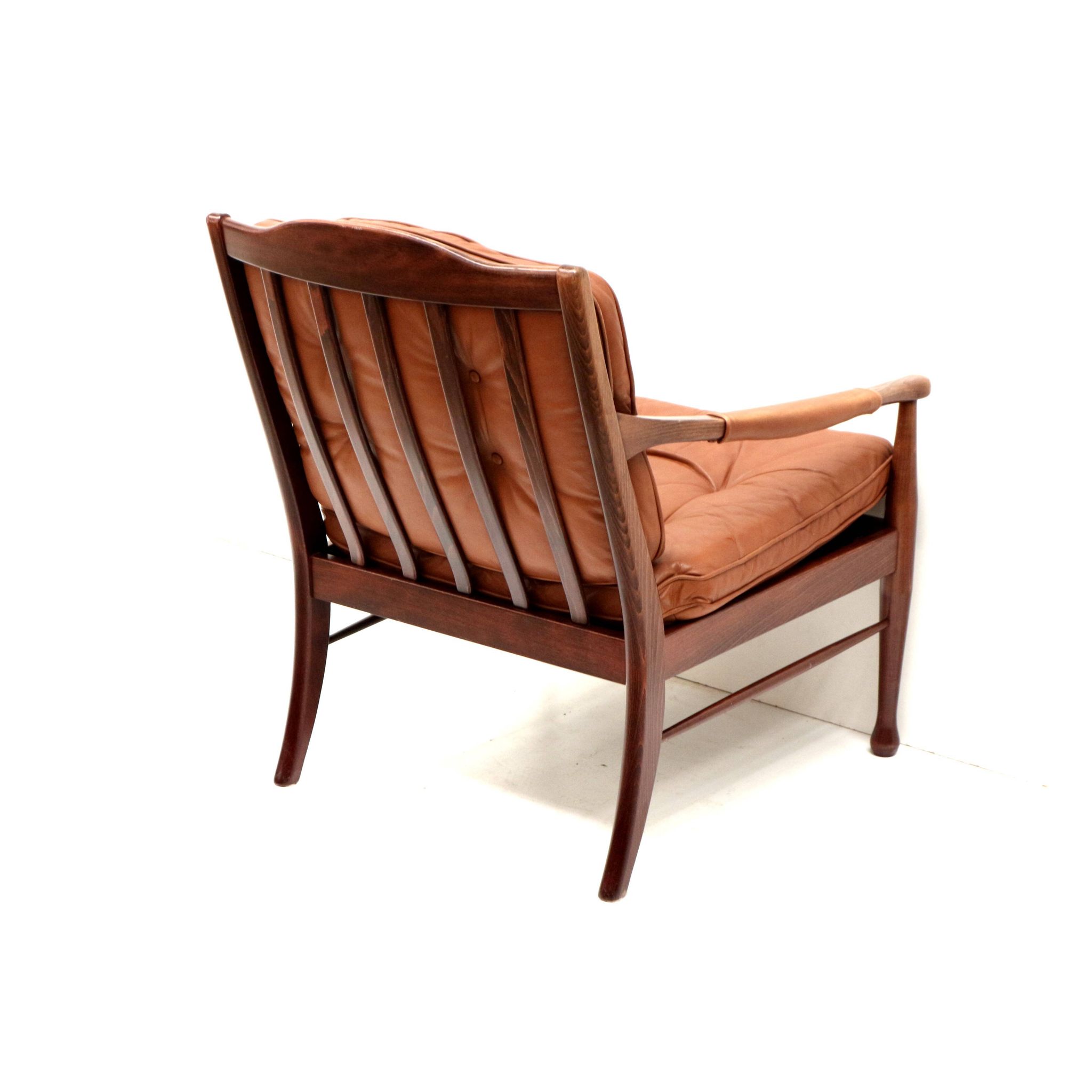 Vintage leather armchair from Ulferts Sweden made in the 1970s