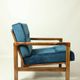 Fauteuil scandinave bleu marine velvet 1965  Z. Baczyk design chaise de salon