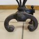 Paire de chenets en fer et bronze moderniste