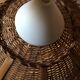 Hanging lamp in wicker woven in the shape of a flower