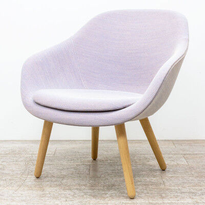 HAY AAL 82 armchair in mauve fabric with oak legs.