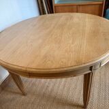 Table à manger extensible ovale Art Déco en bois