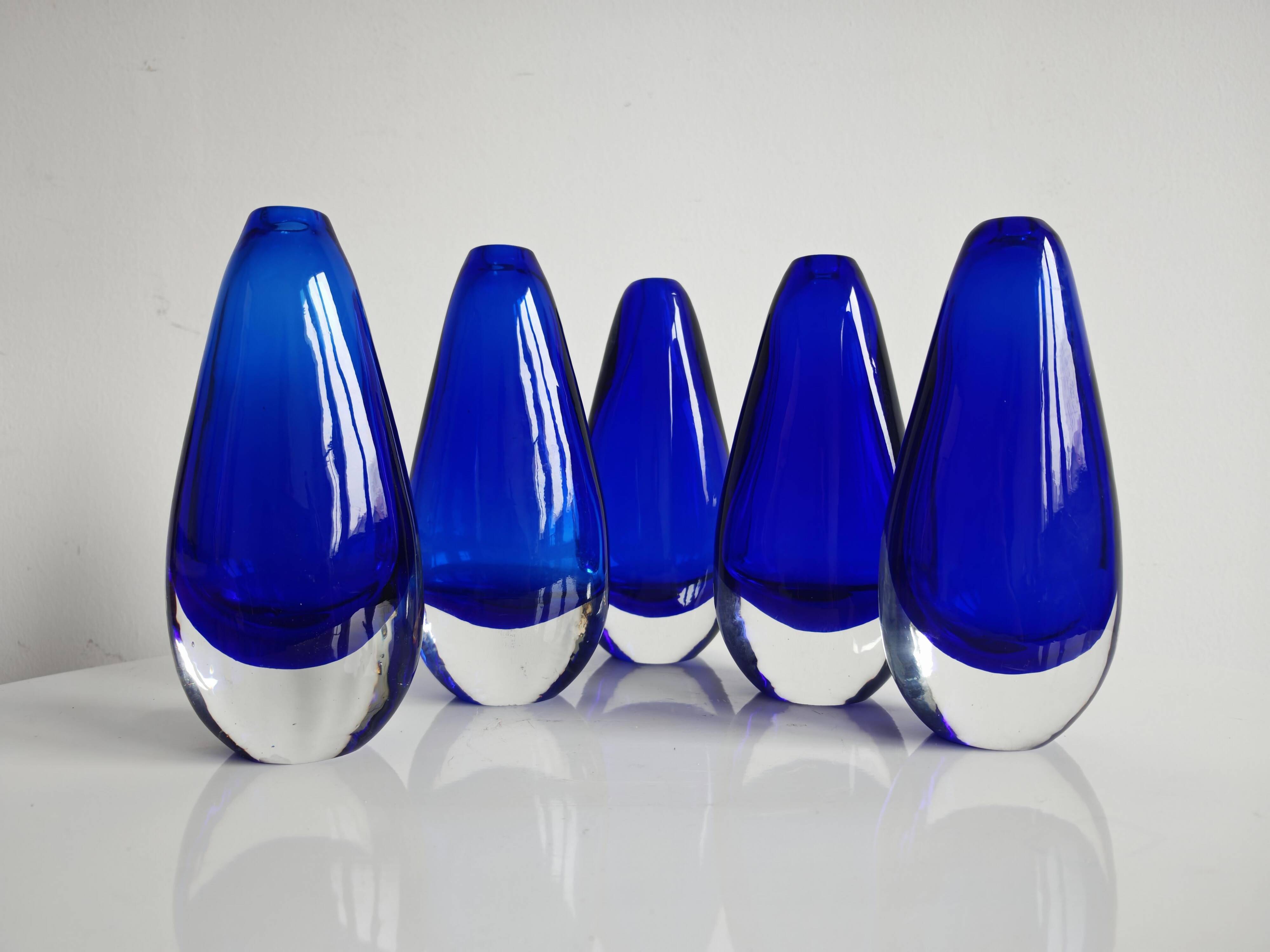 Murano glass vase Sommerso Mid Century Modern 1970s