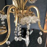 3-arm chandelier in brass and glass