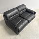 Black leather 2 seat sofa by Dreipunkt, 1970s