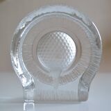 Golf crystal pocket emptier or paperweight by Nybro of Sweden