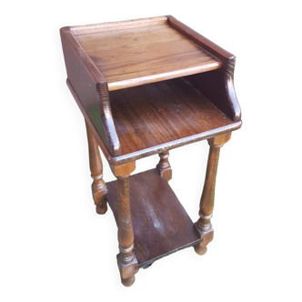 Bedside table nightstand wood + vintage case