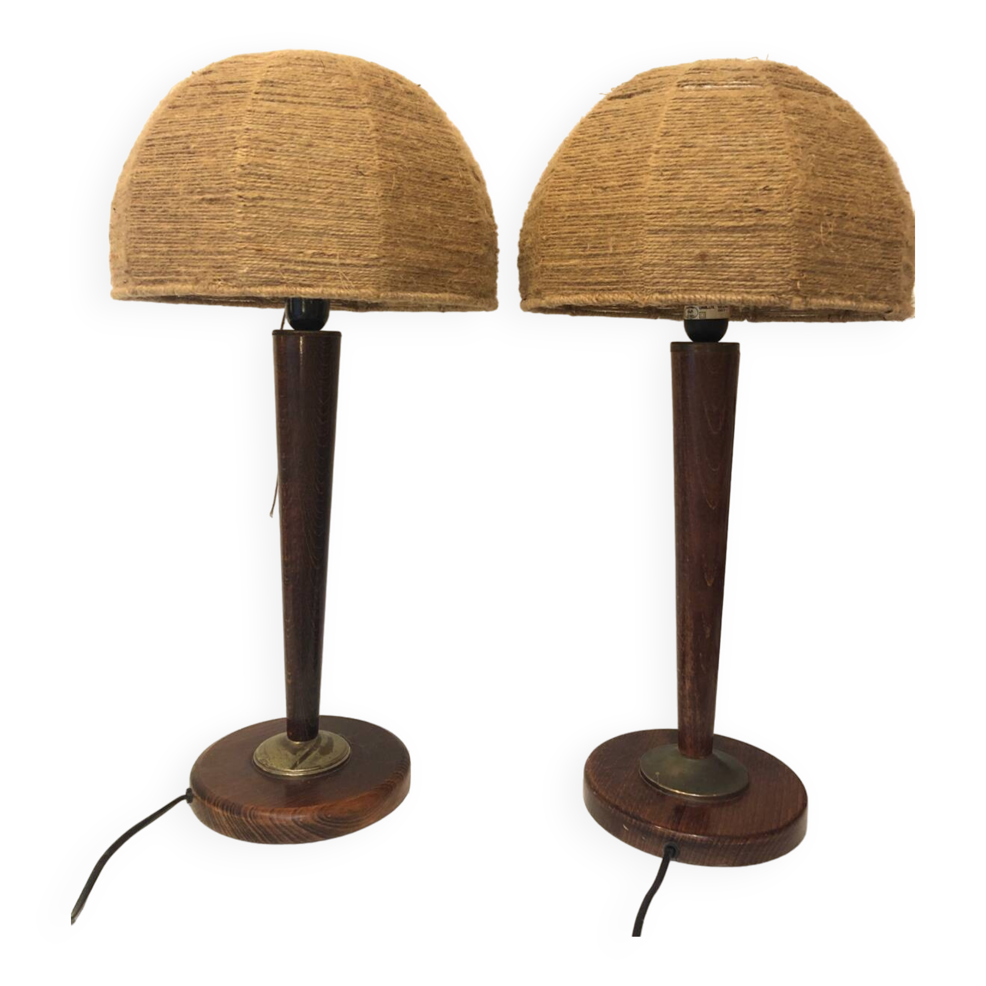 Pair of Unilux rope lamps, 1970