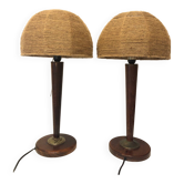 Paire lampe unilux en corde, 1970