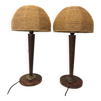 Pair of Unilux rope lamps, 1970