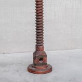 Antique art deco french turned oak floor lamp