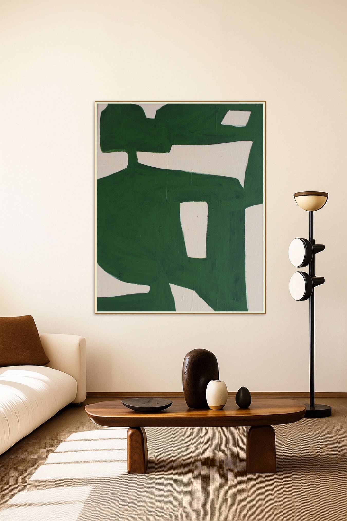 Abstract minimalist Organic green by Bodasca