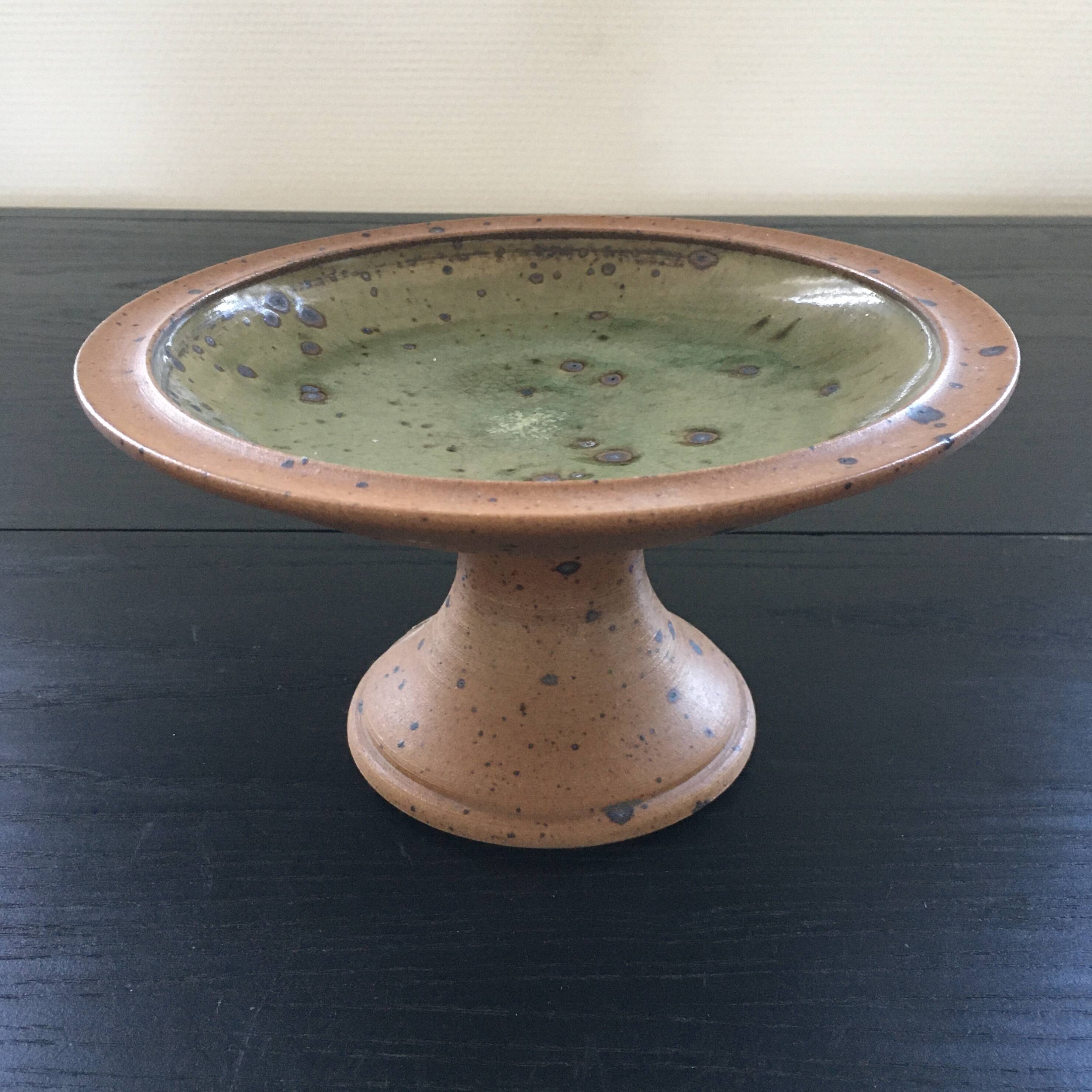 Stoneware footed bowl, Corsican crafts