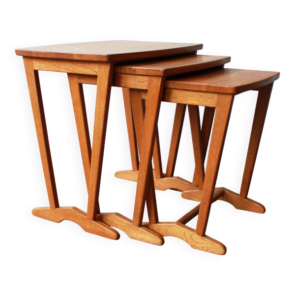 Ensemble de 3 tables gigognes, Danemark, 60’s.