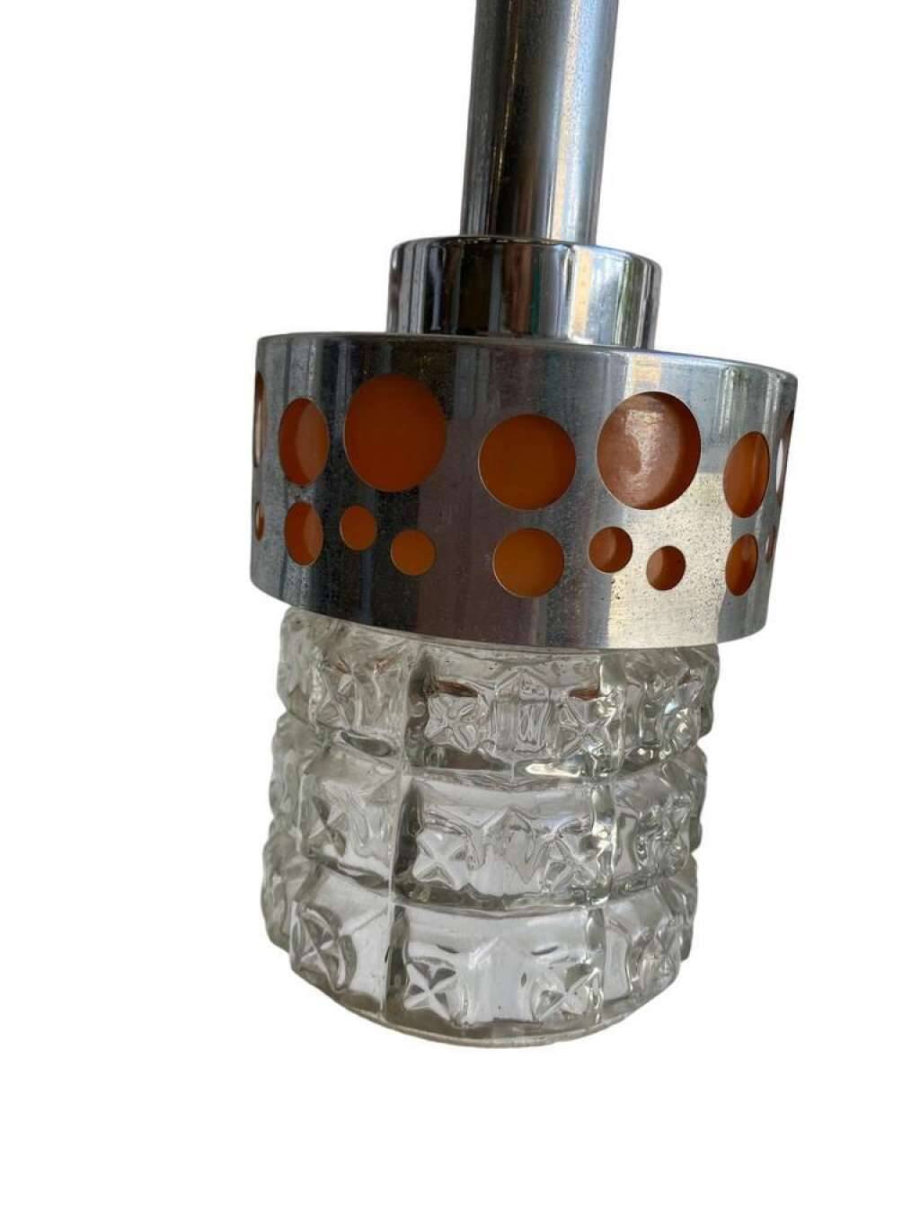 CASCADE LAMP / VINTAGE SOLID CHROME CHANDELIER