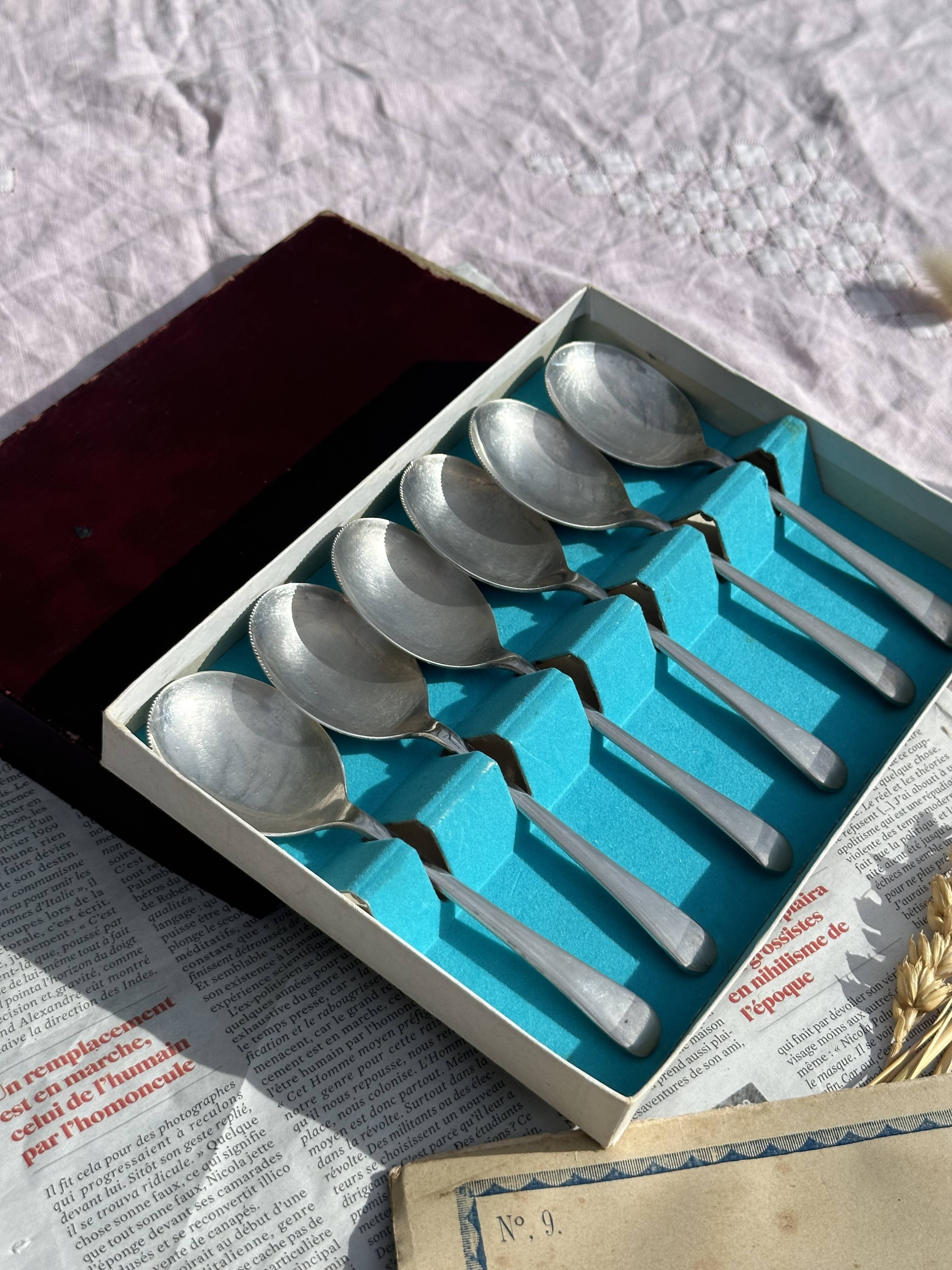 Set of 6 Vintage Fruit or Ice Cream Spoons Model Uniplat