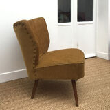 Velvet cocktail armchair