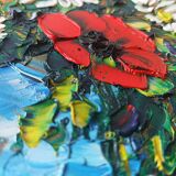 Oil painting on canvas, bouquet of flowers in a framed vase, signed.