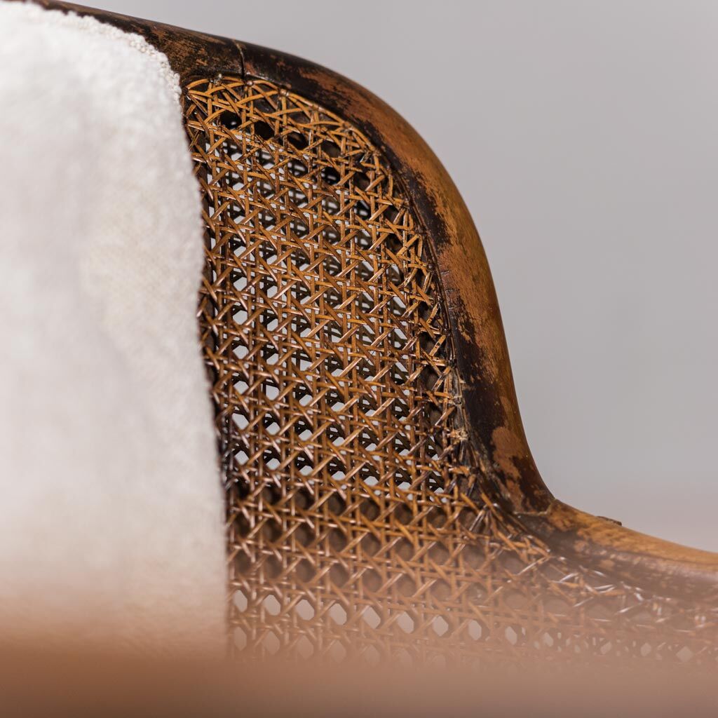 Pair of vienna bouclé straw armchairs vintage 30s